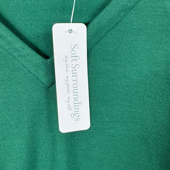 Soft Surroundings Madeline Tunic Women's Extra Small Petite Jewel Green Relaxed - Picture 5 of 9